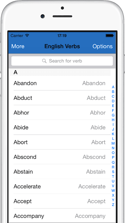 English Verb Conjugator for iOS and Android