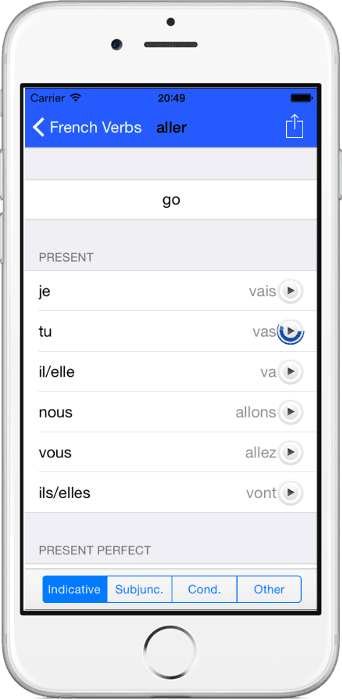 French Verb Conjugator For IOS And Android